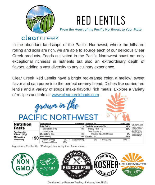 Red Lentils | 25 LB Bucket | Certified Glyphosate Residue Free