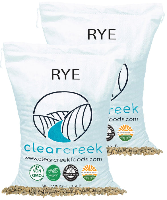 Rye Berries | Certified Glyphosate Residue Free| 50 LBS (2-25 LB) | Value Pack