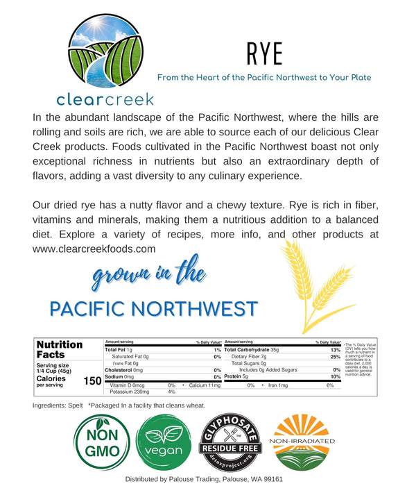 Rye Berries | Certified Glyphosate Residue Free| 50 LBS (2-25 LB) | Value Pack