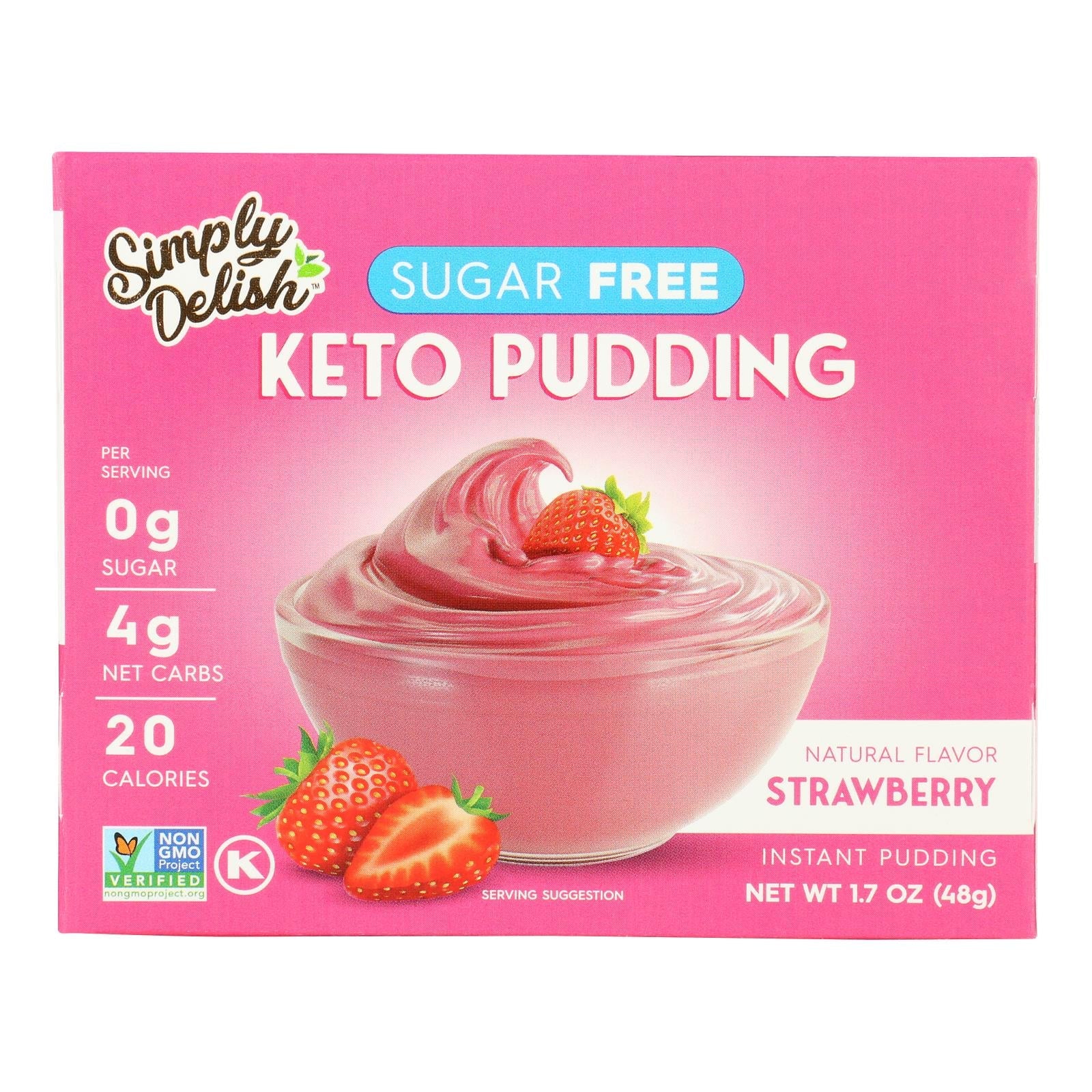 ①苺 Simply Delish Sugar-Free Strawberry Pudding Mix, Case of 6, 1.7 Oz