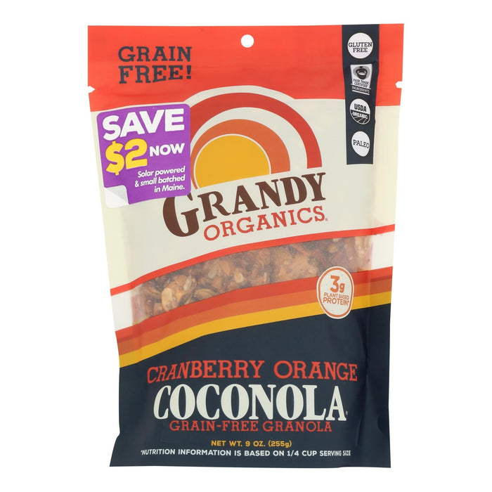 Grandy Organics Coconola Organic Cranberry Orange, 9 Oz Cas