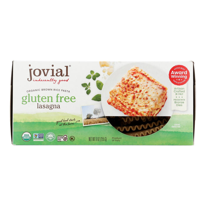 Jovial Organic Whole Grain Brown Rice Lasagna Pasta - 9 oz (Case of 6)