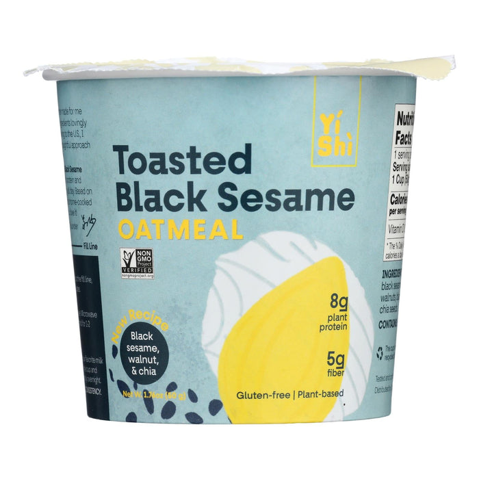 Yishi Toasted Black Sesame Oatmeal Cup - 1.76 oz, 6 Pack