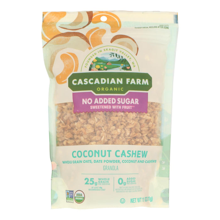 Cascadian Farm Organic Coconut Cashew Granola - 11 oz Weight, Case of 4