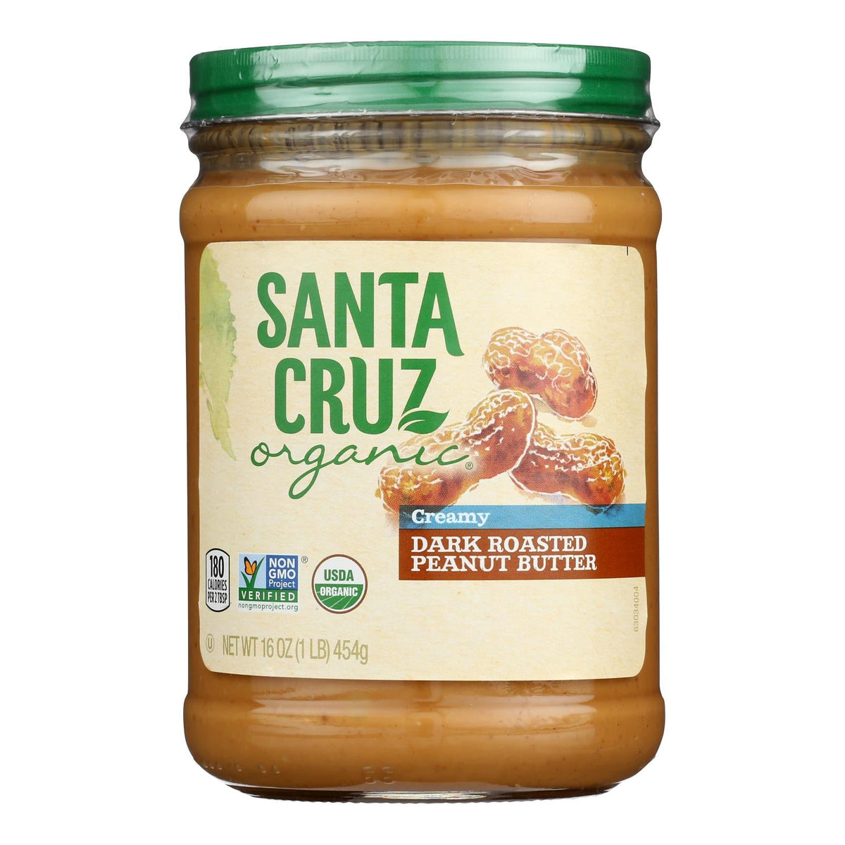 Santa Cruz Organic Creamy Dark Roast Peanut Butter - 16 Oz (Pack of 6 ...