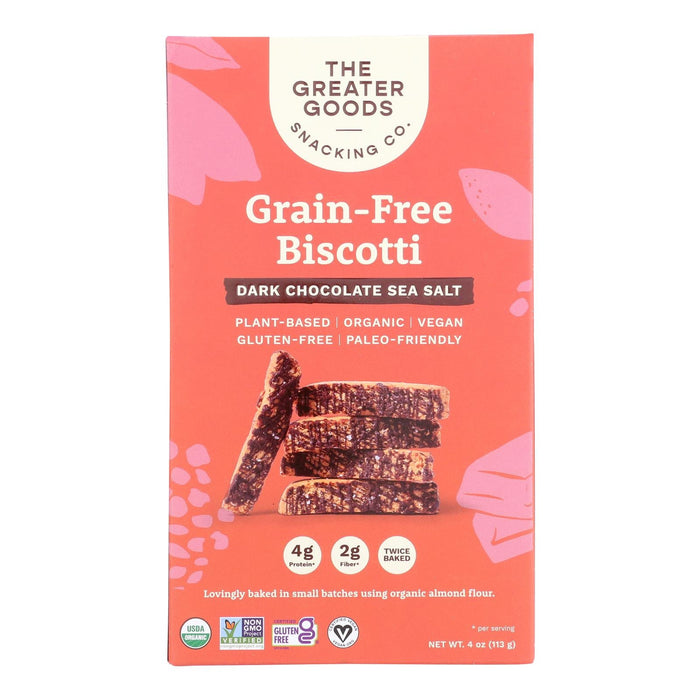 She Made Organic Dark Chocolate Sea Salt Biscotti - Case of 7 (4 oz)