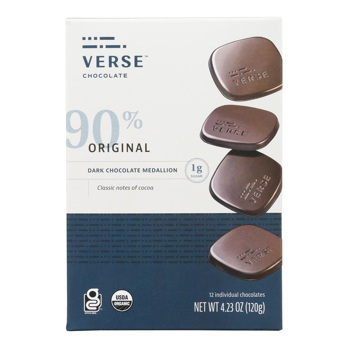 Verse Organic Dark Chocolate Original, Case of 6 - 4.23 Oz | Premium Authentic Dark Chocolate