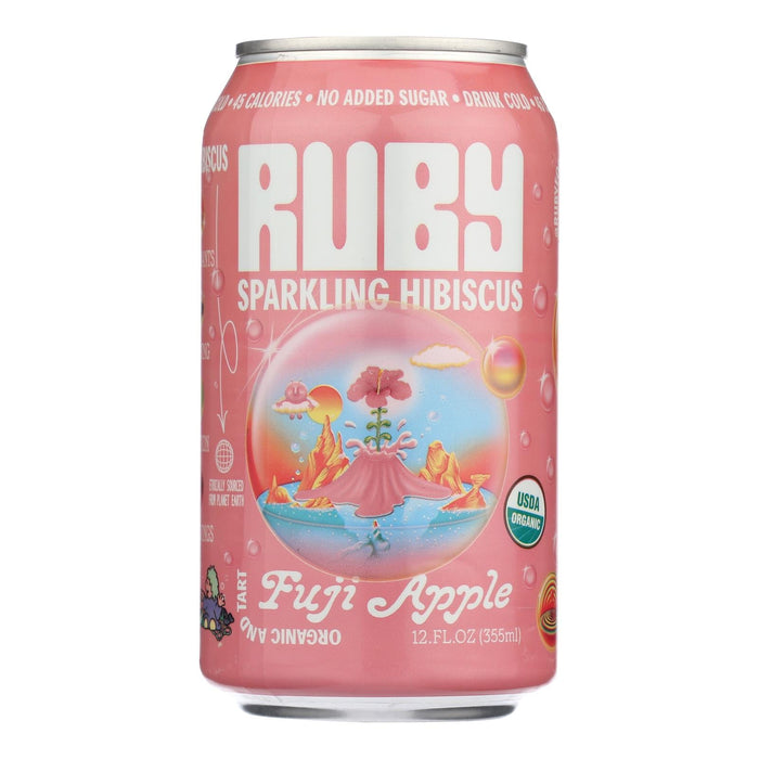 Ruby Hibiscus Fuji Apple Sparkling Organic Juice - 12 x 12 Fl oz