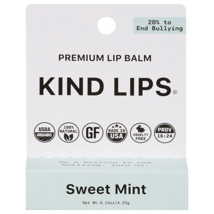 Kind Lips Organic Sweet Mint Lip Balm - 12 Count