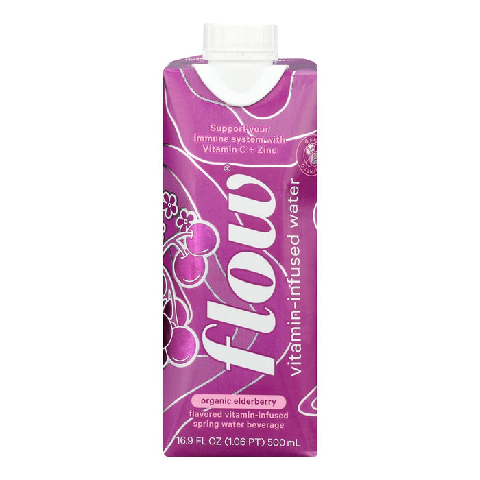 Flow Vitamin-Infused Organic Elderberry Water - Case of 12