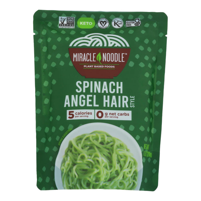 Miracle Noodle Angel Hair Spinach - Case of 6 x 7oz