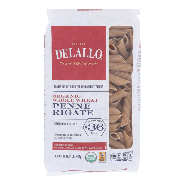Delallo Whole Grain Penne Rigate Organic Pasta - 16 oz