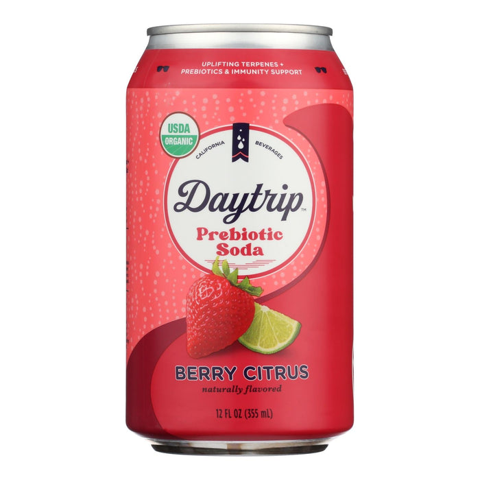 Daytrip Beverages Organic Prebiotic Berry Citrus Soda - Case of 12, 12 Fl Oz Cans