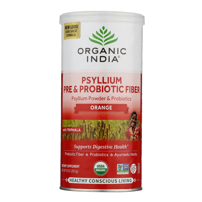 Organic India Psyllium Husk Prebiotic/Probiotic Enhanced with Orange Peel - 10 oz