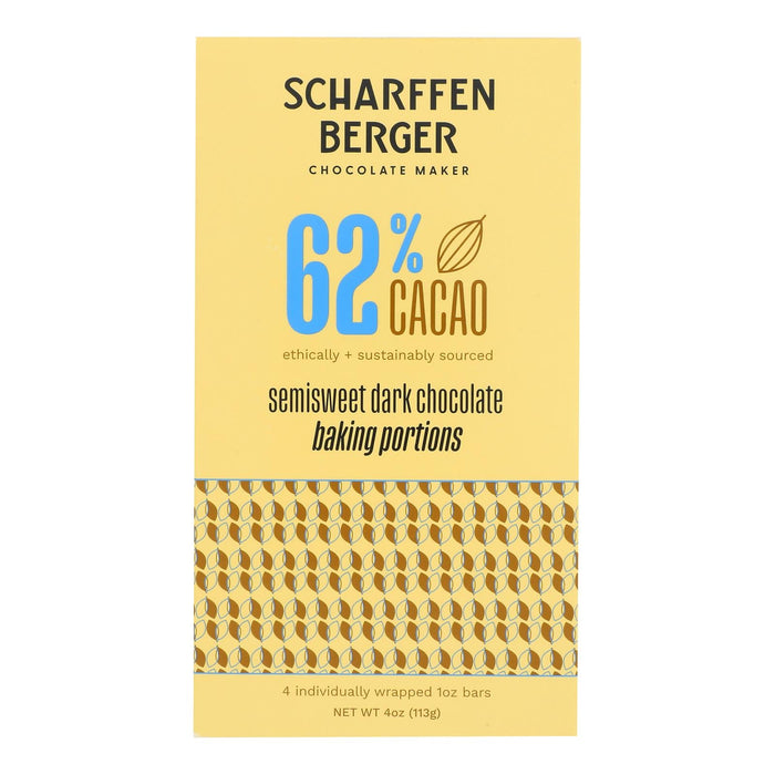Scharffen Berger Premium Baking Chocolate, Semisweet, 4 oz (Pack of 12)