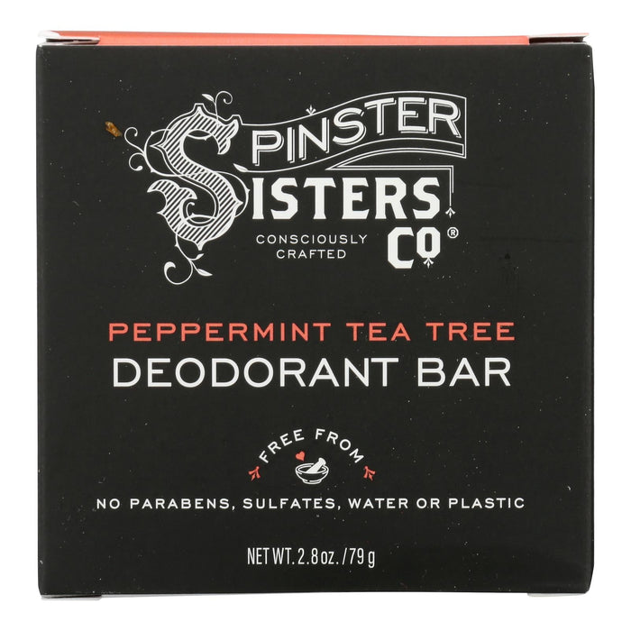 Spinster Sisters Peppermint Tea Tree Deodorant Bar - 2.8 Ounce Bar