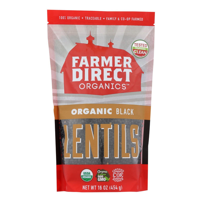 Farmer Direct Organic Black Lentils, 16 Ounce (Pack of 6)