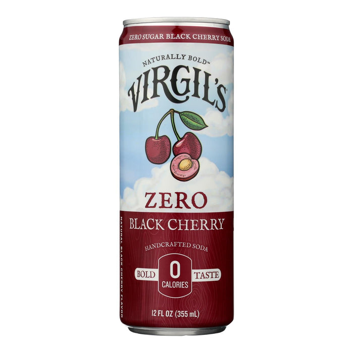 Virgil's Zero Sugar Black Cherry Soda, 6-Pack, 12-Fluid Ounce Cans