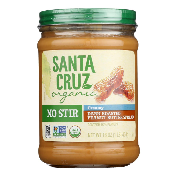 Santa Cruz Organic Peanut Butter: Dark Creamy, 16 Oz (6-Pack)