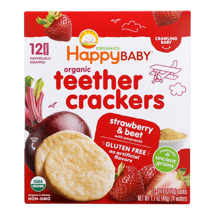 Happy Baby Organic Strawberry Beet Teethers, Case of 6 - 1.69 Oz.