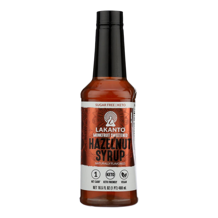 Lakanto Hazelnut-Flavored Sugar-Free Simple Syrup, 16.5 Fl. Oz. (Pack of 8)