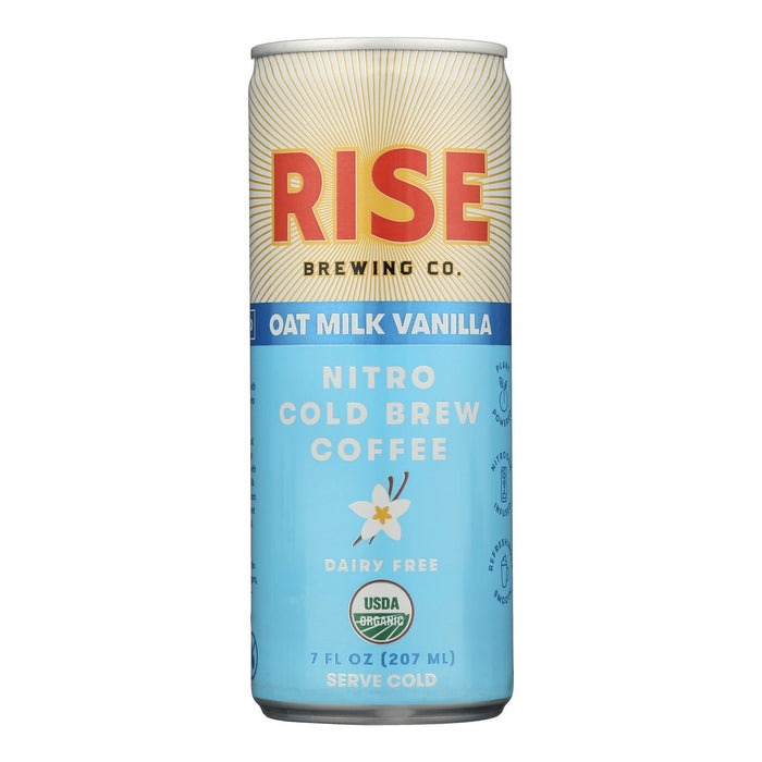 Rise Brewing Company Organic Cold Brew Oatmilk Vanilla Light - 7 Fl Oz (12 Cans)