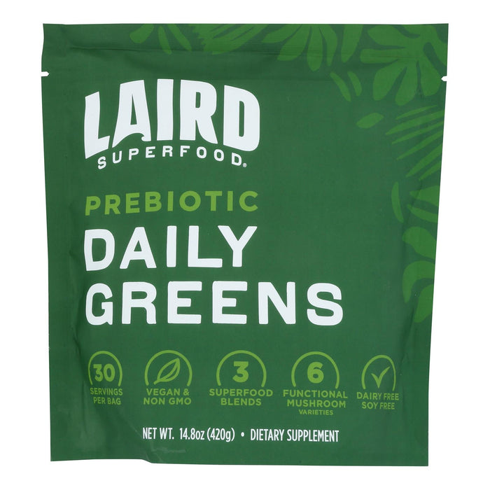 Laird Superfood Daily Greens Organic Prebiotic | 6 Packs x 14.8 oz