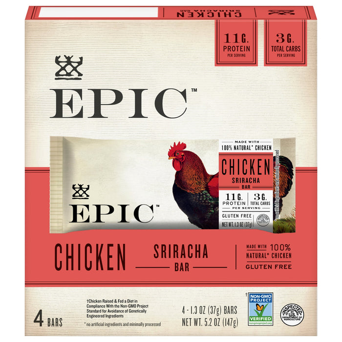 Epic Chicken Sriracha Bar - 4 Pack (1.3 oz)