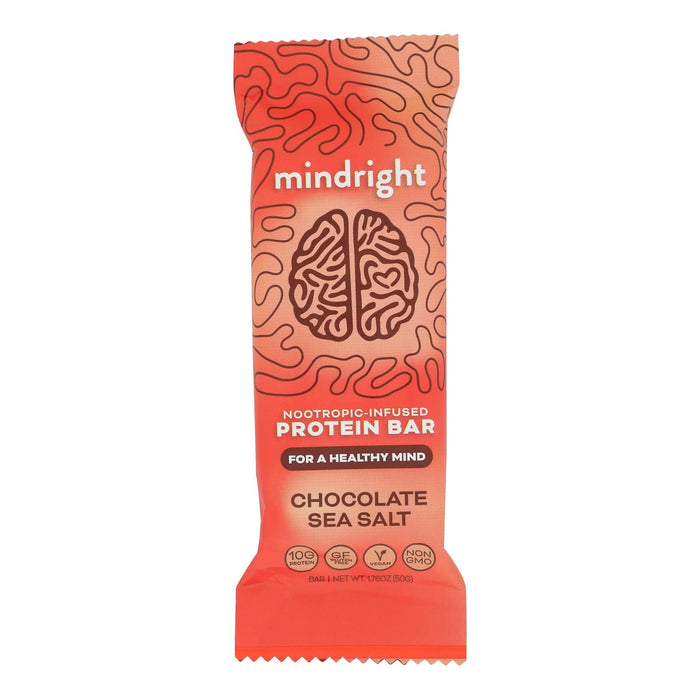 Mindright Sea Salt Chocolate Bar | Case of 12 | 1.76 oz | Indulgent Sweet Treat