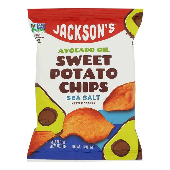 Jackson's Sea Salt Sweet Potato Chips | Case of 12 - 1.5 Oz Bags