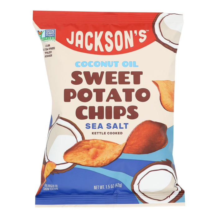 Jackson's Sweet Potato Chips Sea Salt with Canola Oil - 12-1.5 oz Cans - Case of 12"