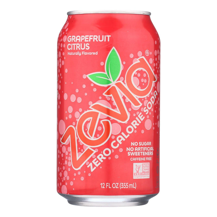 Zevia Grapefruit Citrus Zero Calorie Soda, 12 Fl. Oz. Cans (Pack of 4)