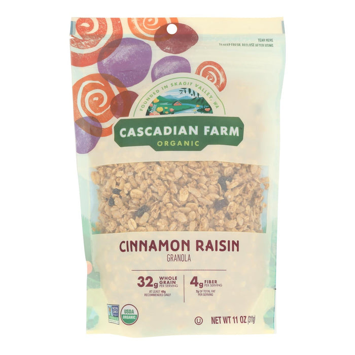 Cascadian Farm Organic Cinnamon Raisin Granola - Case of 4, 11oz Each