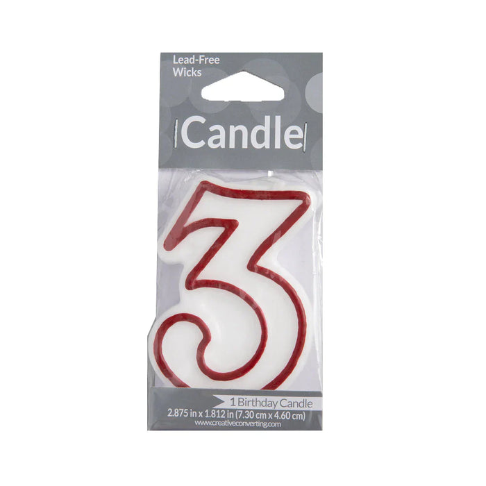 Numeral Birthday Candles 3 1 pk