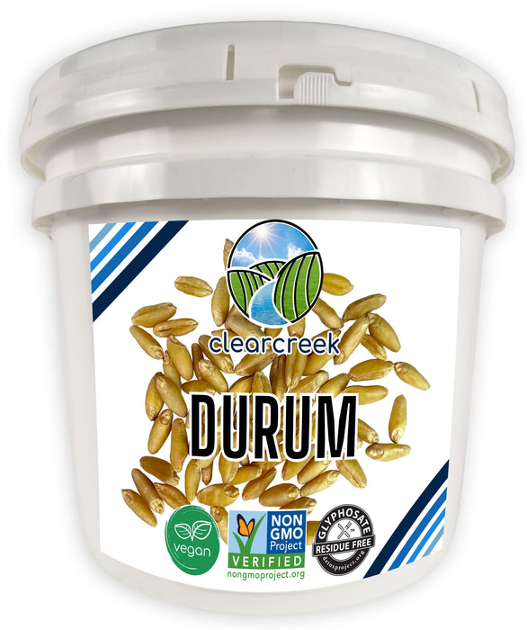 Durum Wheat Berries | Certified Glyphosate Residue Free | 25 LB Bucket