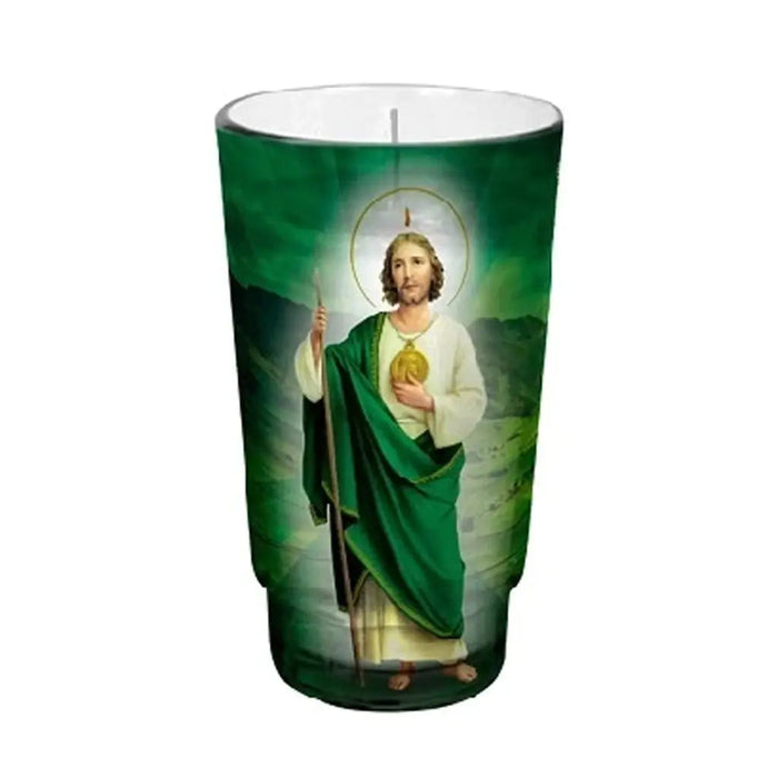 San Judas Tadeo White Candle lrg cup