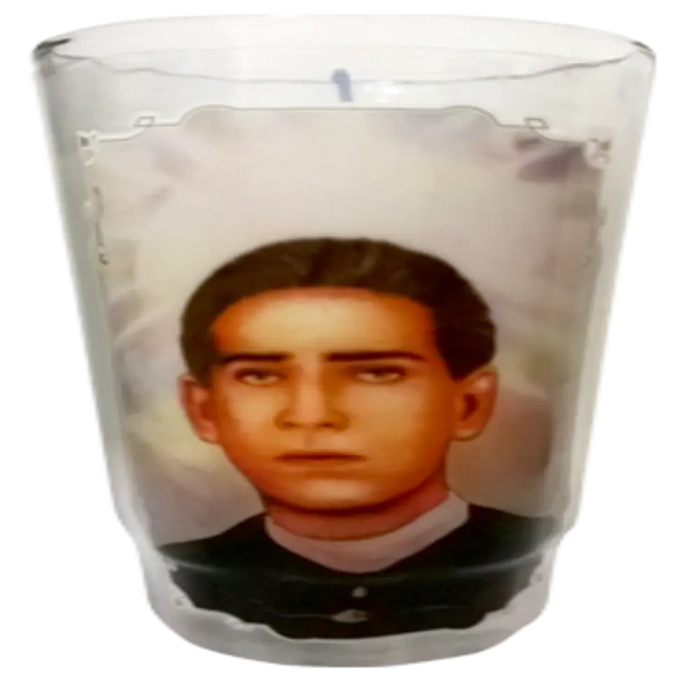 Santo Toribio Romo White Candle lrg cup