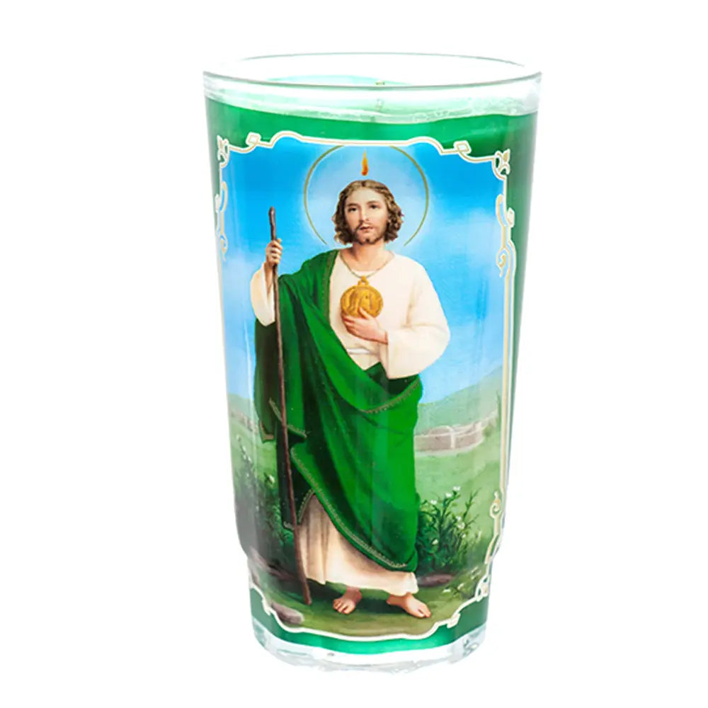 San Judas Tadeo Green Candle lrg cup - Main Image