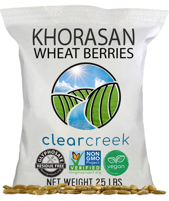 Khorasan Wheat Berries  | 25 lb bag | Certified Glyphosate Residue Free