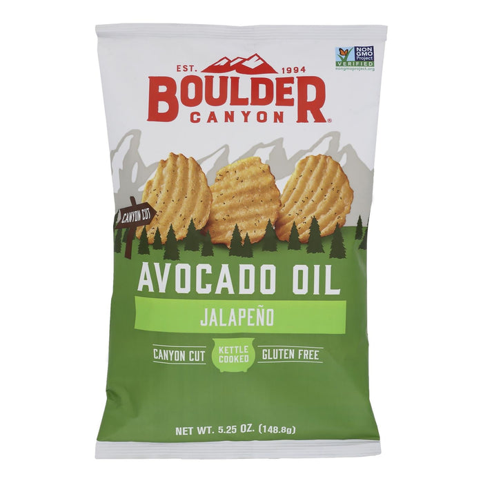 Boulder Canyon Avocado Oil Jalapeno Kettle Chips  (Pack of 12 - 5.25 Oz. Each)