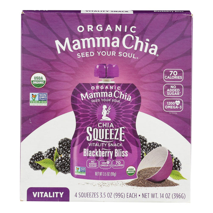 Mamma Chia Squeeze Vitality Snack - Blackberry Bliss (6-Pack of 3.5 Oz.)