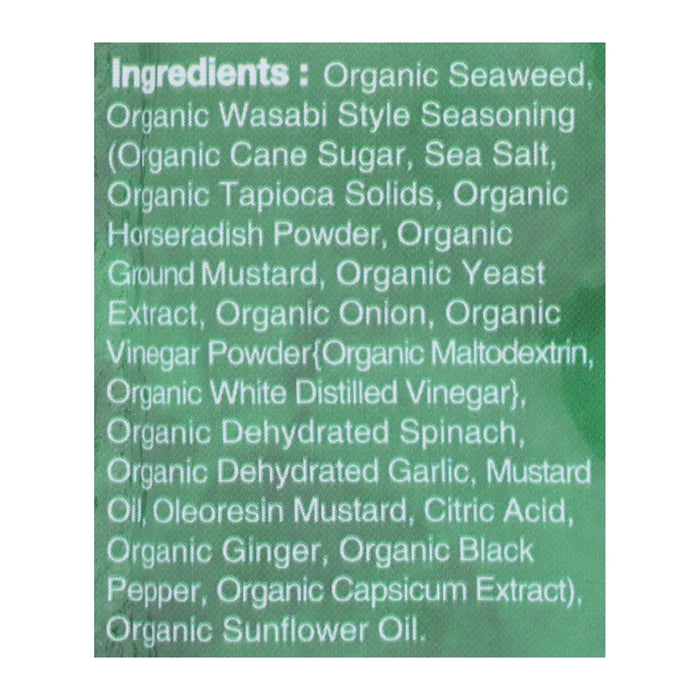 Ocean's Halo Premium Seaweed Snack, Wasabi Flavor, Gluten-Free, Case of 12, 0.14 Oz