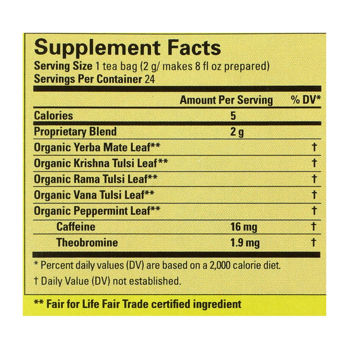 Ecoteas Holy Mate! Premium Energy Tea Bags (6 Pack) - 24 Total Tea Bags