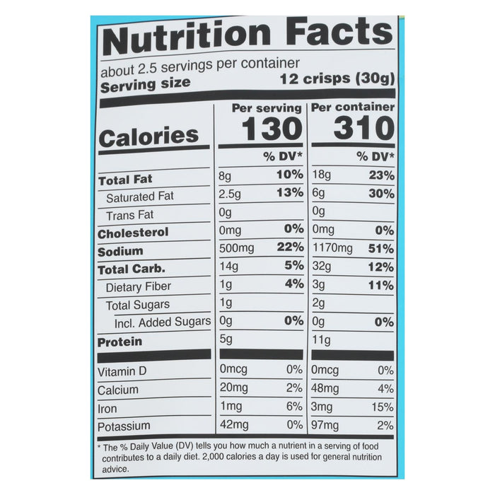 Hippie Snacks Cauliflower Crspz: 2.5 Oz Ranch Baked Cauliflower Crackers (Pack of 8)