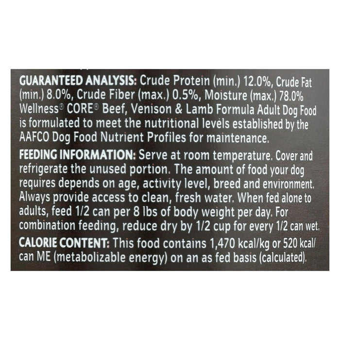 Wellness Core Dog Red Meat (12-12.5 oz Cans)