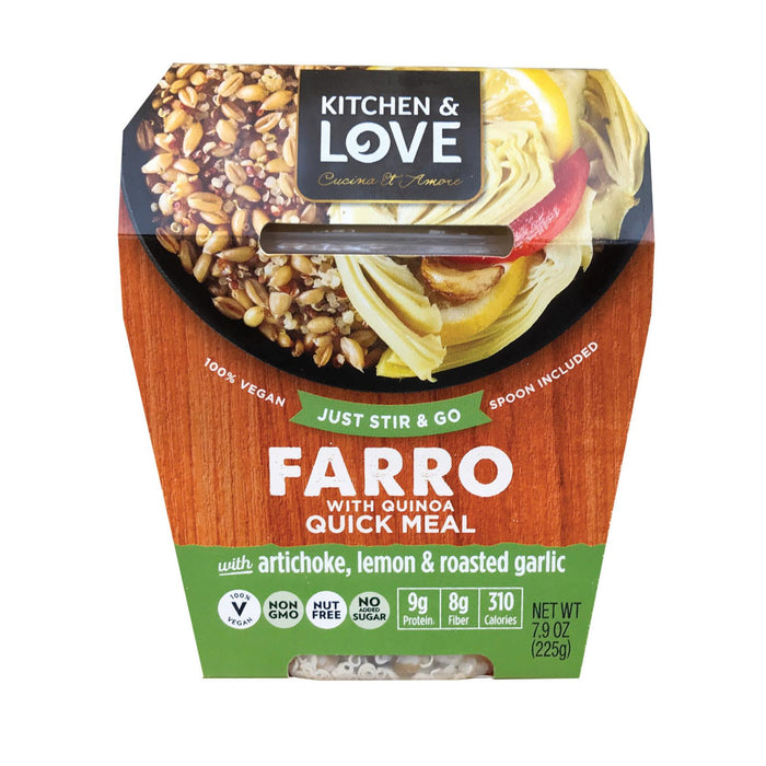 Cucina And Amore Farro Artichoke Lemon Garlic - 7.9 Oz (Pack of 6)