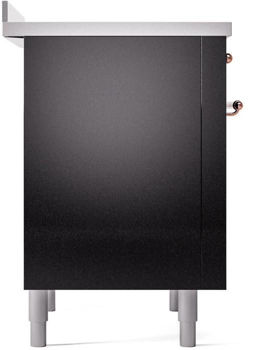 ILVE Nostalgie II 36 " Electric Range, Glossy Black, Copper Trim UPI366NMPBKP