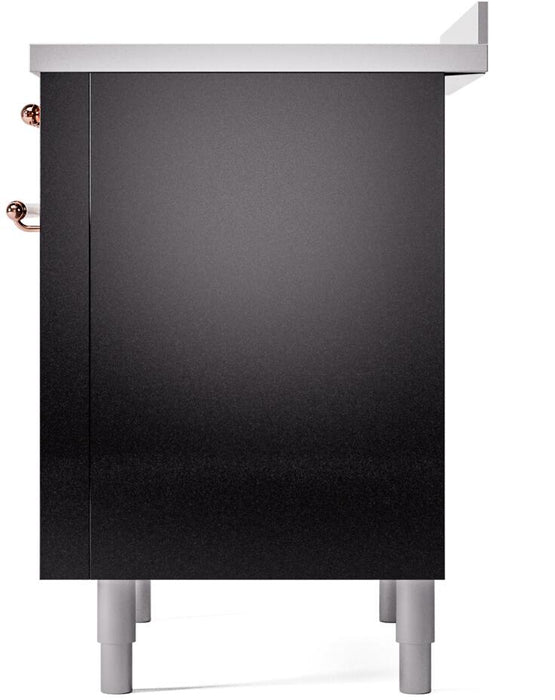 ILVE Nostalgie II 36 " Electric Range, Glossy Black, Copper Trim UPI366NMPBKP
