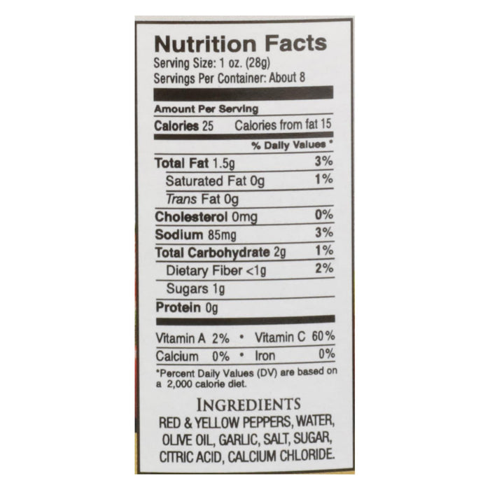 Delallo Red & Yellow Roasted Peppers with Garlic - 12 Oz (12-Pack)