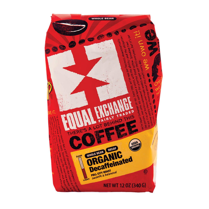 Equal Exchange Decaf Whole Bean Organic Coffee - 6 Pack, 12 Oz.